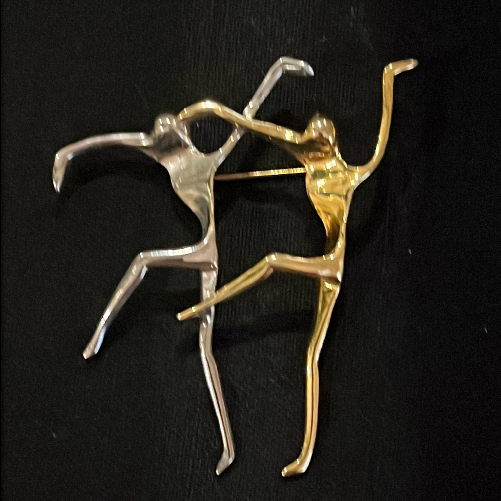 Gold and silver dance pin. Beautiful piece.